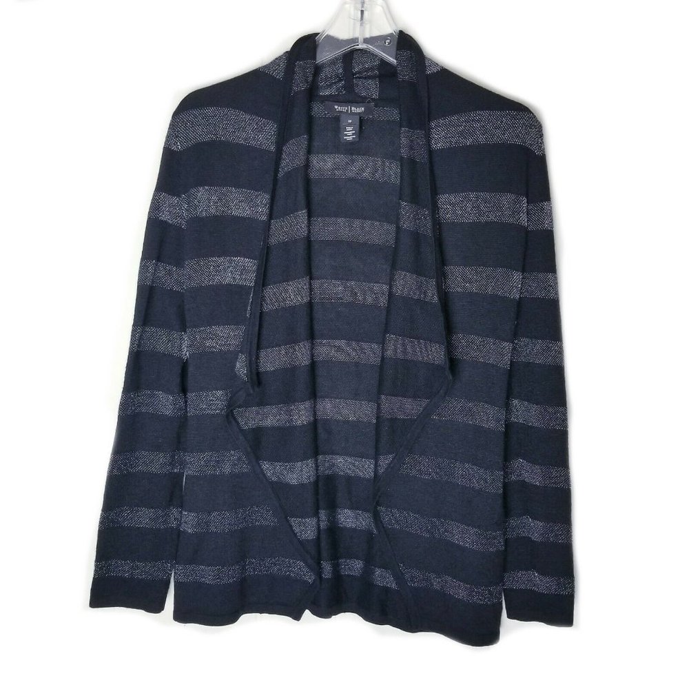 White House Black Market Cardigan Women Size XS Shimmer Stripe Open Front - Picture 11 of 11